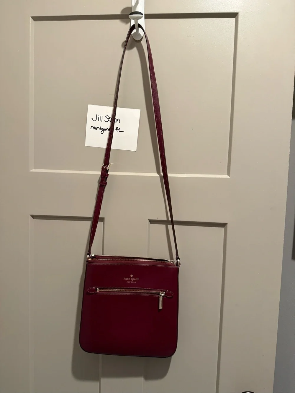 kate spade Wine Red Crossbody with Front Zip Pocket